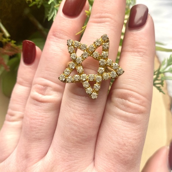 NEW Anthropologie x Lena Bernard Star Statement Ring Gold Size 7 - Picture 14 of 15
